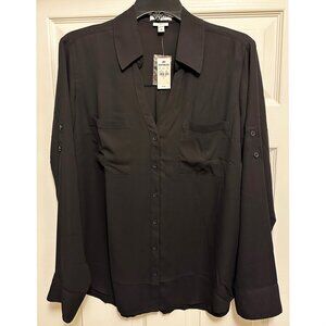 Express Portofino Blouse, Size L, NWT, Black